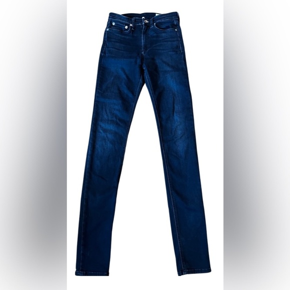 RAG & BONE High Rise Skinny Denim Jeans Sz 25 Dark Indigo Rinse ETTA $225 Trendy - Picture 3 of 6